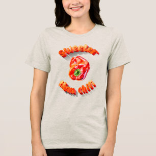 Besserer als Chili 3D-Text und roter Stift Zeichne Tri-Blend Shirt