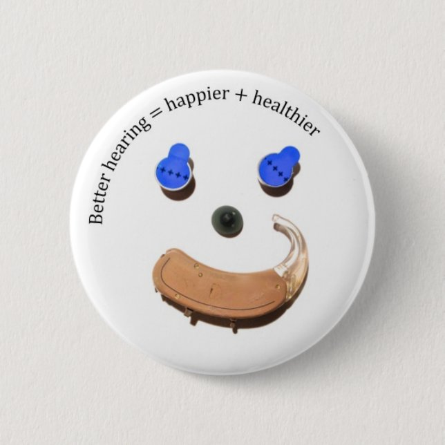 besserer Anhörungsgesichtsknopf Button (Vorderseite)