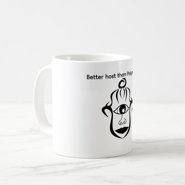 Besserer Gastgeber als Polyphemus Kaffeetasse (Vorderseite Links)
