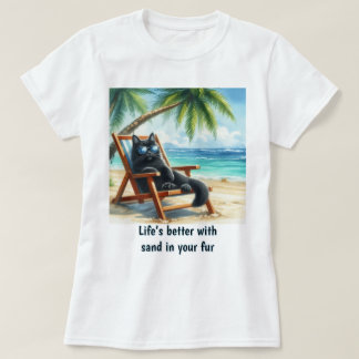 Besseres Leben am Strand Cat Liebhaber T-Shirt