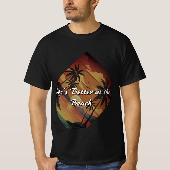 Besseres Leben beim Sonnenuntergang T-Shirt (Vorderseite)