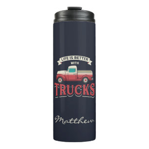 Besseres Leben mit LKW-Funny Driver Personalisiert Thermosbecher