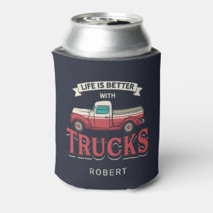 Besseres Leben mit LKWs Funny Trucker Personalisie Dosenkühler