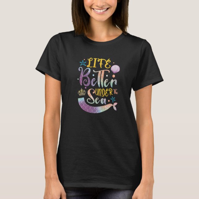 Besseres Leben unter dem Meer Sommerurlaub Strand T-Shirt (Vorderseite)