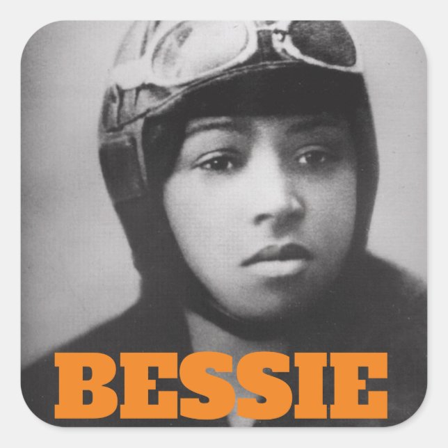 Bessie Coleman - Aviation Pioneer Quadratischer Aufkleber (Vorderseite)
