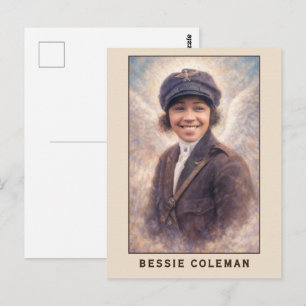 Bessie Coleman Aviatrix Engel Postkarte
