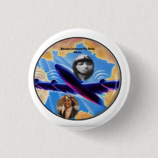 Bessie Coleman Fliegen-Mädchen-Pilotknopf Button