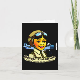 Bessie Coleman mit Flugzeug Schwarze Geschichte Mo Karte