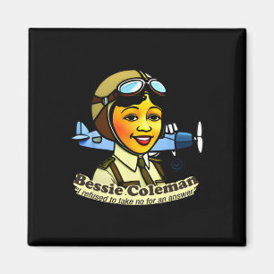 Bessie Coleman mit Flugzeug Schwarze Geschichte Mo Magnet