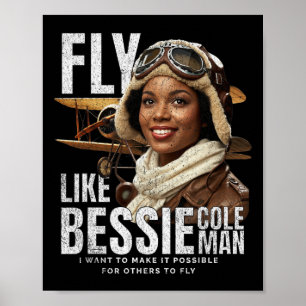 Bessie Quote Black Aviator Women History Monat Jun Poster