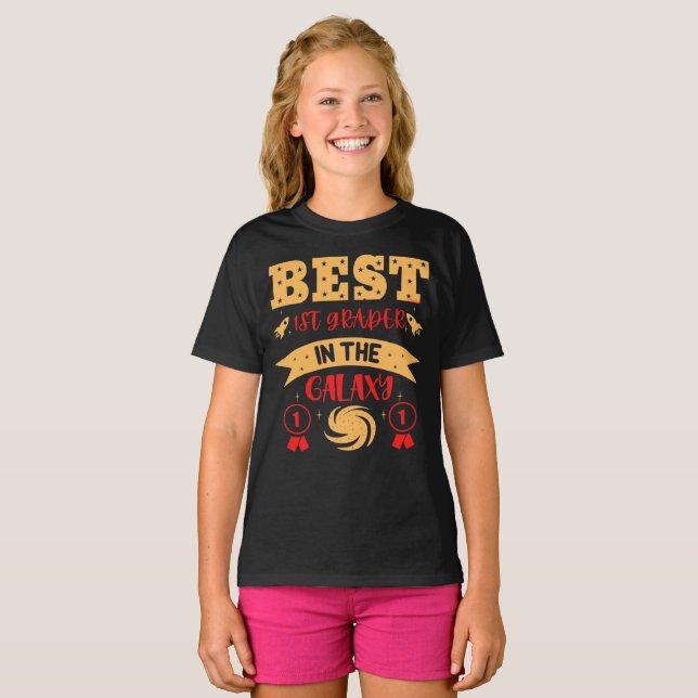 BEST 1. GRADER IN DER GALAXIE lustig niedlich T-Shirt (Vorne ganz)