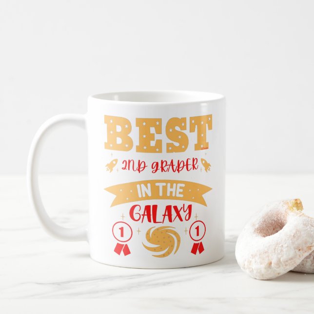 BEST 2D GRADER IN DER GALAXIE lustig niedlich Kaffeetasse (Mit Donut)