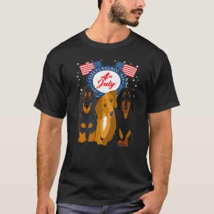 Best 4. Juli Dackeln Niedliche Dackel Funny Wiene T-Shirt