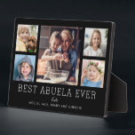 Best Abuela je 5-Foto Collage Halten Sie Custom Fotoplatte<br><div class="desc">Einfaches und sauberes Design lasse Ihren Fotos auf dieser Best Abuela Ever Plakette. Ein großes Foto in der Mitte mit zwei kleineren Fotos auf beiden Seiten lasse Ihnen, Ihre eigenen Fotos leicht einzufügen. Best Abuela Ever ist in einem großen modernen Schriftart geschrieben. Zwei Zeilen unten lasse Ihnen, Ihre Anpassung abzuschließen....</div>
