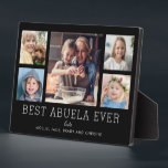 Best Abuela je 5-Foto Collage Halten Sie Custom Fotoplatte<br><div class="desc">Einfaches und sauberes Design lasse Ihren Fotos auf dieser Best Abuela Ever Plakette. Ein großes Foto in der Mitte mit zwei kleineren Fotos auf beiden Seiten lasse Ihnen, Ihre eigenen Fotos leicht einzufügen. Best Abuela Ever ist in einem großen modernen Schriftart geschrieben. Zwei Zeilen unten lasse Ihnen, Ihre Anpassung abzuschließen....</div>