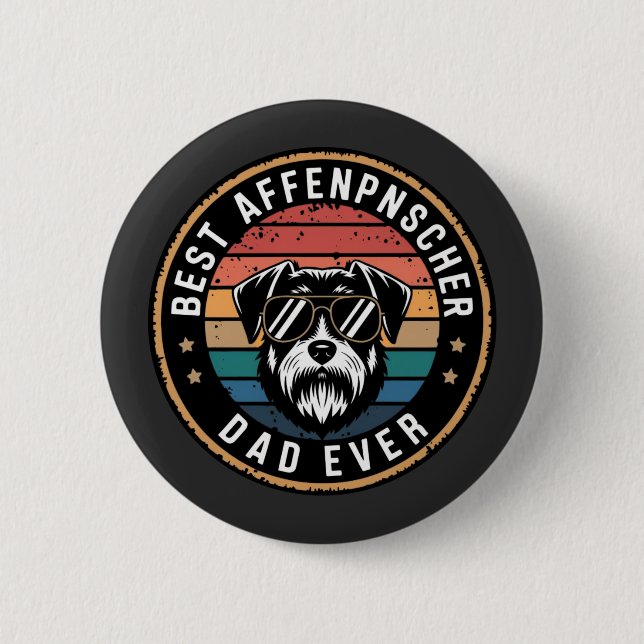 Best Affenpnscher Vater Ever Funny Dog Button (Vorderseite)