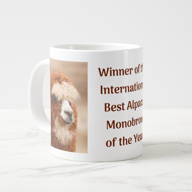 Best Alpaca Monobrow Jumbo-Tasse (Vorderseite Links)