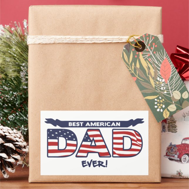 Best American Dad Ever Rechteckiger Aufkleber (Feiertag)
