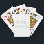 Best Aunt Ever BAE Spielkarten<br><div class="desc">Trendy, hip let’s take the kids latest phrase craze and use it for best aunt ever! Great gifts for your aunt as well. B.A.E. – Best Aunt Ever written in a metallic, cursive typography.</div>