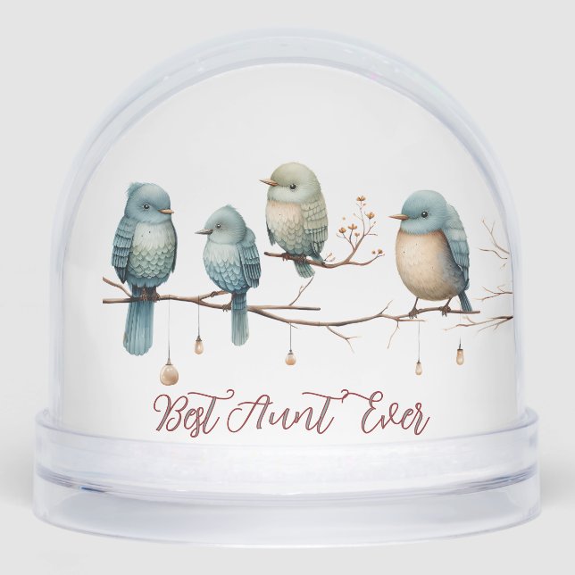 Best Aunt Ever Blue Birds Whimsical Watercolor  (Avant)