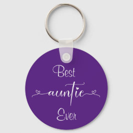 Best Auntie Ever Hearts Purple Schlüsselanhänger