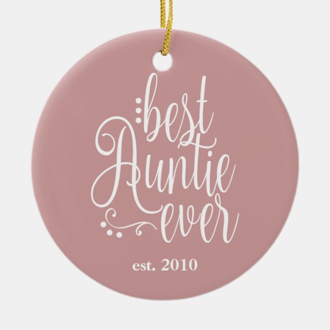 Best Auntie je Mauve Keramik Ornament (Vorne)