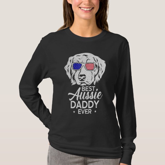 Best Aussie Daddy Ever Australian Shepherd T-Shirt (Vorderseite)