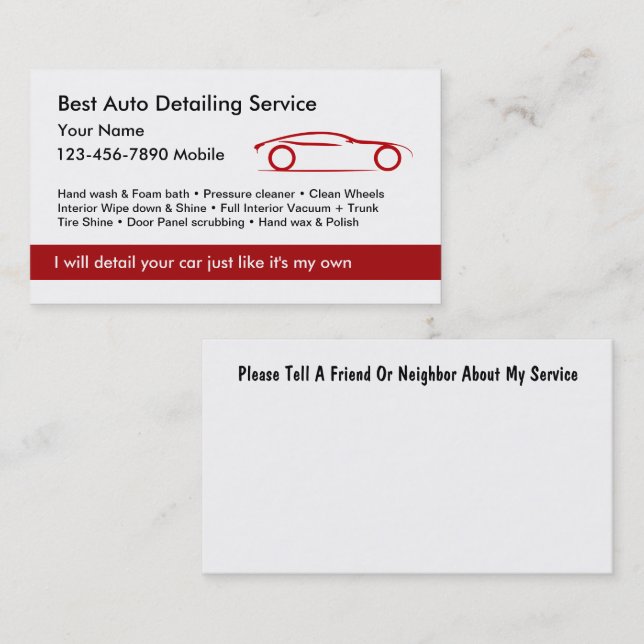 Best Automotive Detection Services Business Cards Visitenkarte (Vorne/Hinten)