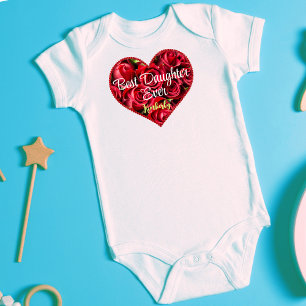 Best Baby Ever Modern Red Heart Mothers Day Strampler