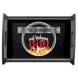 Best Backyard GRILLEN Barbecue Familienname Black Serviertablett