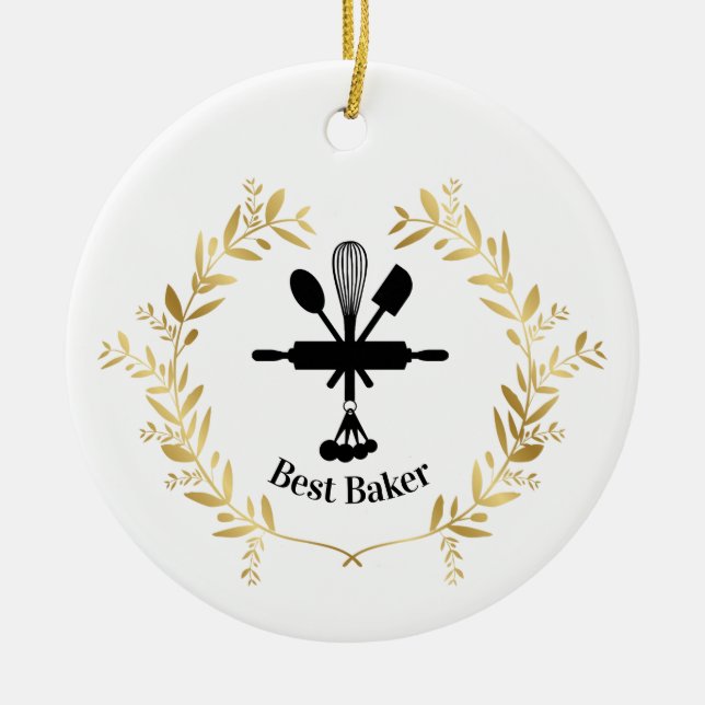 Best Baker Award Weihnachtsdekoration Keramik Ornament (Vorne)