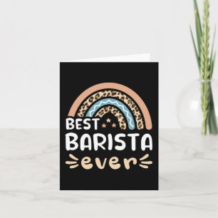 Best Barista ever Leopard Rainbow Gift Mom Karte