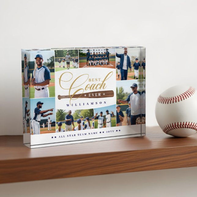 Best Baseball Coach Ever Team Sports Photo Collage Fotoblock (Best Baseball Coach Ever Team Sports Photo Collage)