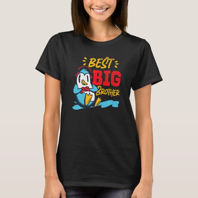 Best Big Brother Gaming Pinguin T-Shirt (Vorderseite)