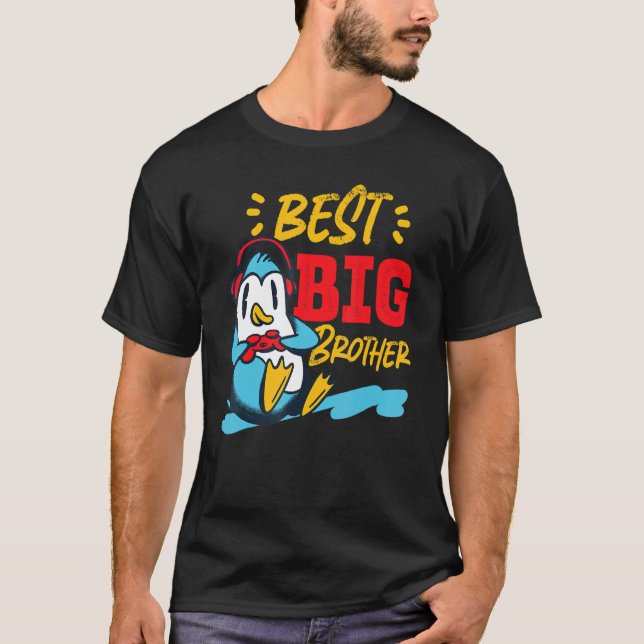 Best Big Brother Gaming Pinguin T-Shirt (Vorderseite)