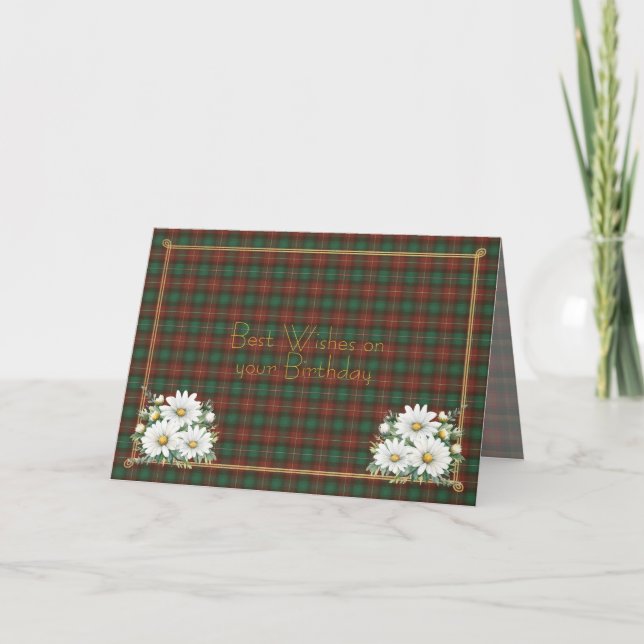 Best Birthday Wishes Prince Edward Island Tartan Karte (Vorderseite)