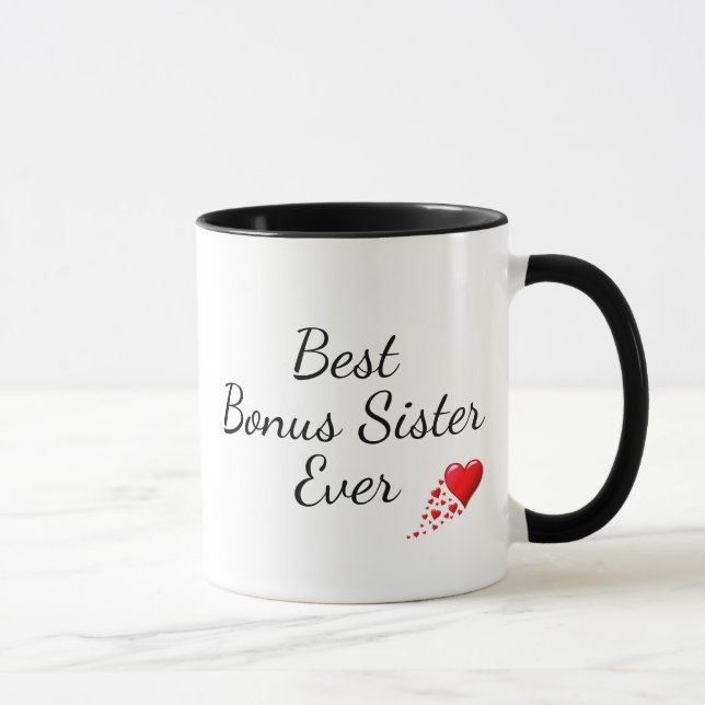 BEST BONUS SISTER JE Personalisierte Sprichwörter  Tasse (Rechts)