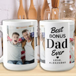 Best BONUS VATER je Custom 2 Foto Step Vater Kaffeetasse<br><div class="desc">Überraschen Sie Ihren Bonus Papa oder Step Papa diesen Tag mit einem personalisierten Foto Kaffee Tasse. "Der beste Bonus-VATER aller Zeiten." Personalisieren Sie diese Bonus Papa Tasse mit Lieblings-Fotos, Nachricht und Namen. Besuchen Sie unsere Kollektion für die Tagesgeschenke und die personalisierten Papa-Geschenke. COPYRIGHT © 2020 Judy Burrows, Black Dog Art...</div>