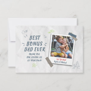 Best Bonus Vater Stepdad Kids Foto Custom Mitteilungskarte