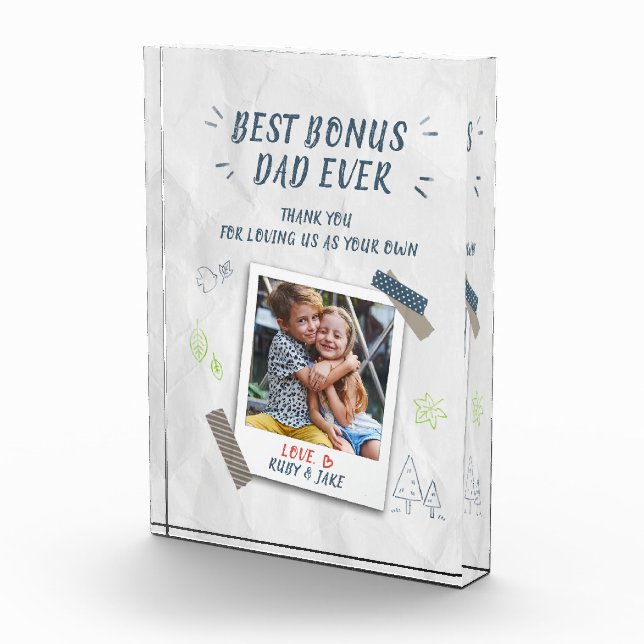 Best Bonus Vater Vathers Day Custom Stepdad Fotoblock (Rechts)