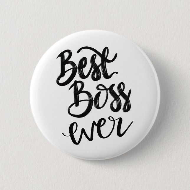Best Boss Ever Button Badge – Handlettering (Vorderseite)