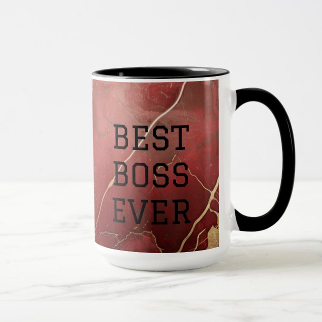 "Best Boss Ever" individuell anpassbare Kaffee/Tee Tasse (Rechts)