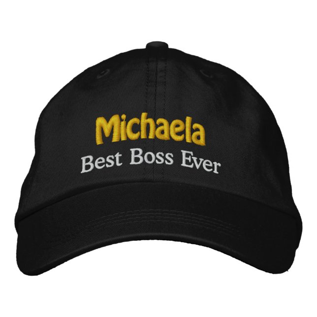 Best Boss Individuelle Name BROWN WHITE GOLD Threa Bestickte Kappe (Vorderseite)