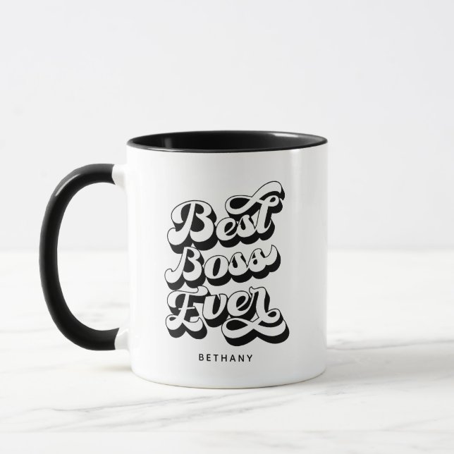 Best Boss je Individuelle Name Tasse (Links)