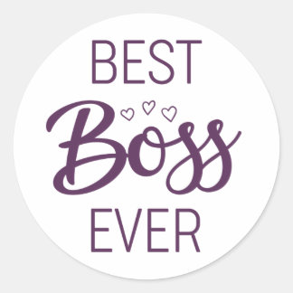 Best Boss je Pupulenkalligraphie Runder Aufkleber