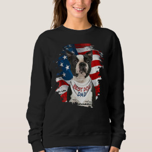 Best Boston Terrier Dog Vater Niedlich US Flag Hap Sweatshirt