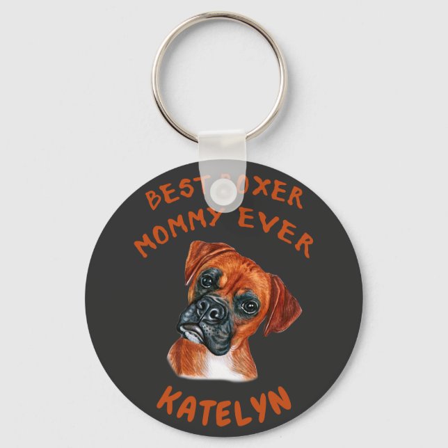 Best Boxer Mommy je benutzerdefinierten Schlüssela Schlüsselanhänger (Vorderseite)