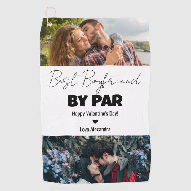 Best Boyfriend By Par Happy Valentines Day Golfer Golfhandtuch (Vorderseite)