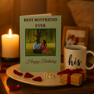 Best Boyfriend Ever Romantic Birthday Foto Feiertagskarte