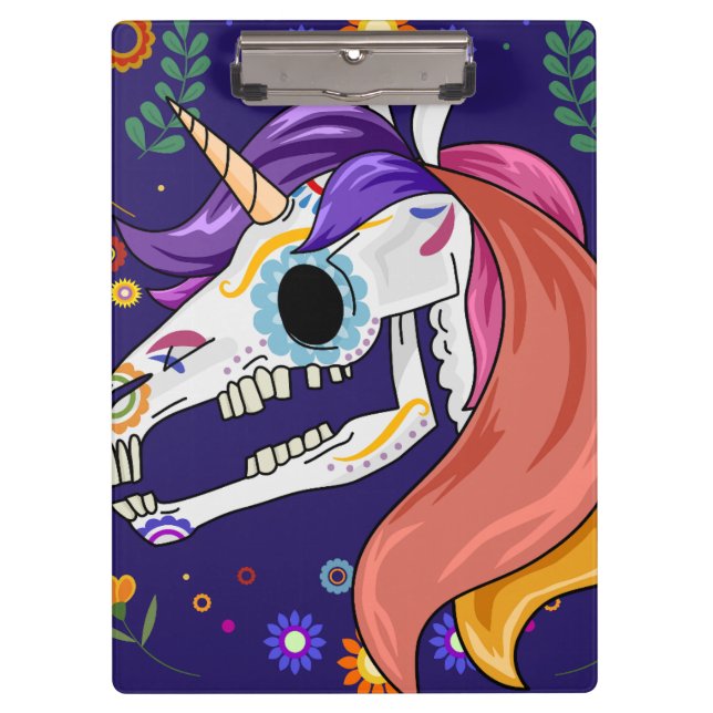Best Boys' Einzigartiges Einhorn Skeleton School A Klemmbrett (Vorderseite)